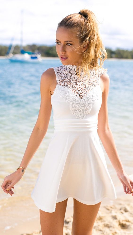 fancy short white dress